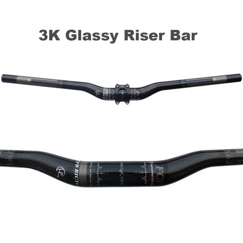 FCFB 3K Glassy T800 углеродное волокно руль для горного велосипеда