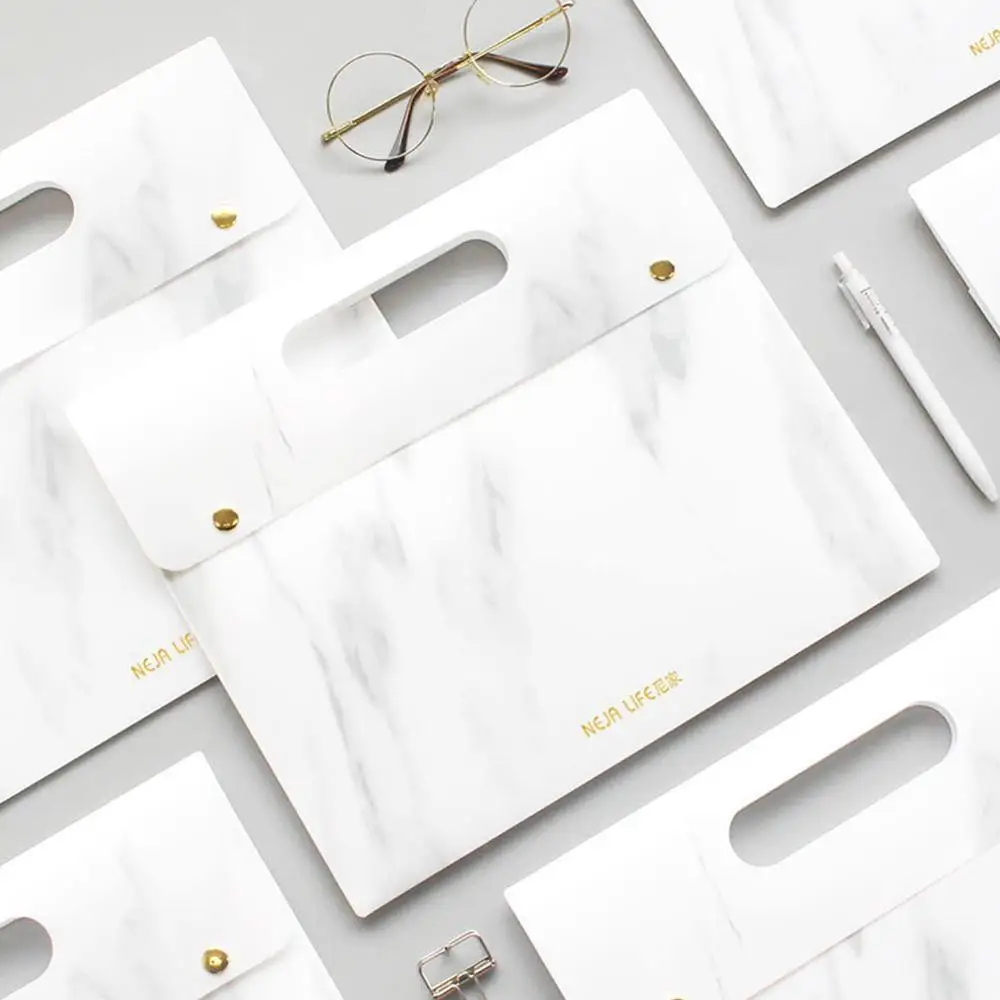 

Portable Marble A4 Document Bag Waterproof File Folder Examination Paper Organizer Case Expanding Files Office Stationery