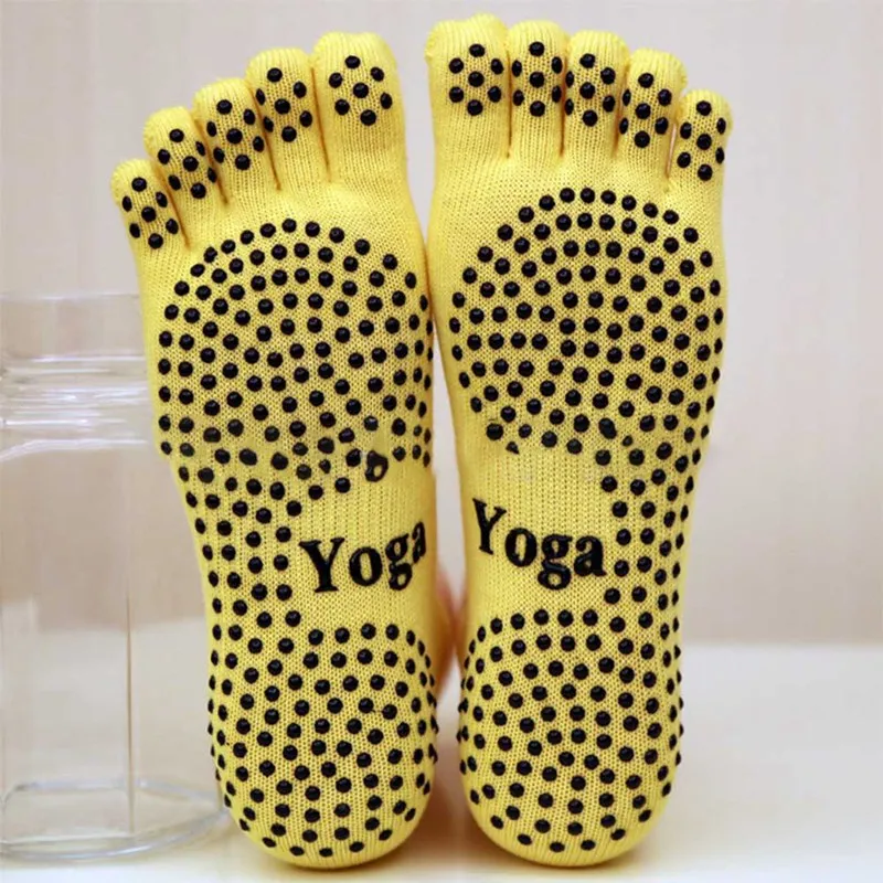 YW1 Yoga Носки для девушек, для занятий спортом, пилатеса хлопковые носки yoga балет танец пять пальцев Силиконовые Круглые нескользящие носки для малышей - Цвет: YW1