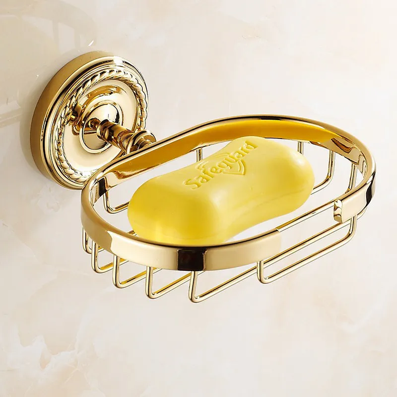 Золотой Латунный набор для ванной, аксессуары для ванной комнаты, полка для ванной, мыльница, держатель для туалетной бумаги, диспенсер для мыла, крючок для халата Kxz009