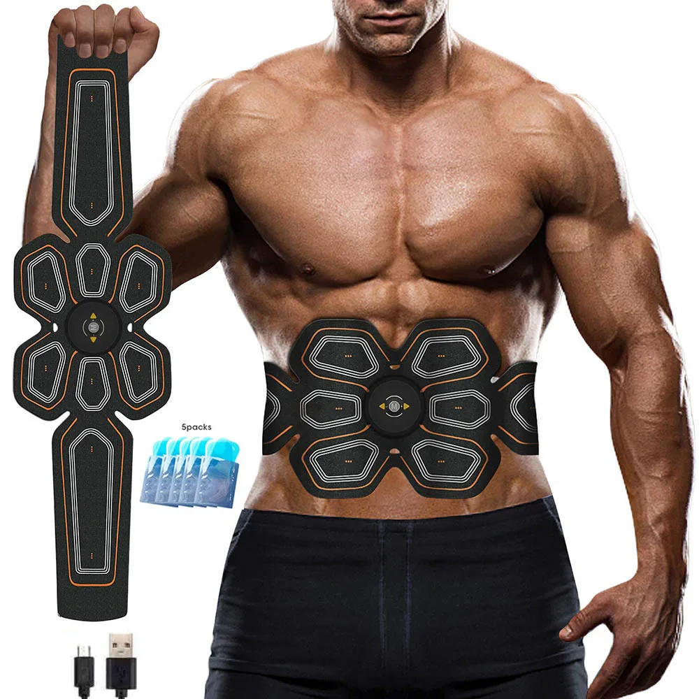 

Abs Stimulator Muscle Toner EMS Press Trainer Abdomen Electrostimulation USB Charged Fitness Home Workout Muscle Toning Belt
