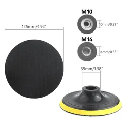5 "125mm M8 M10 M14 pour le travail du bois auto adhésif papier de verre support de disque ponçage disque pour Dremel meuleuse électrique outil rotatif 