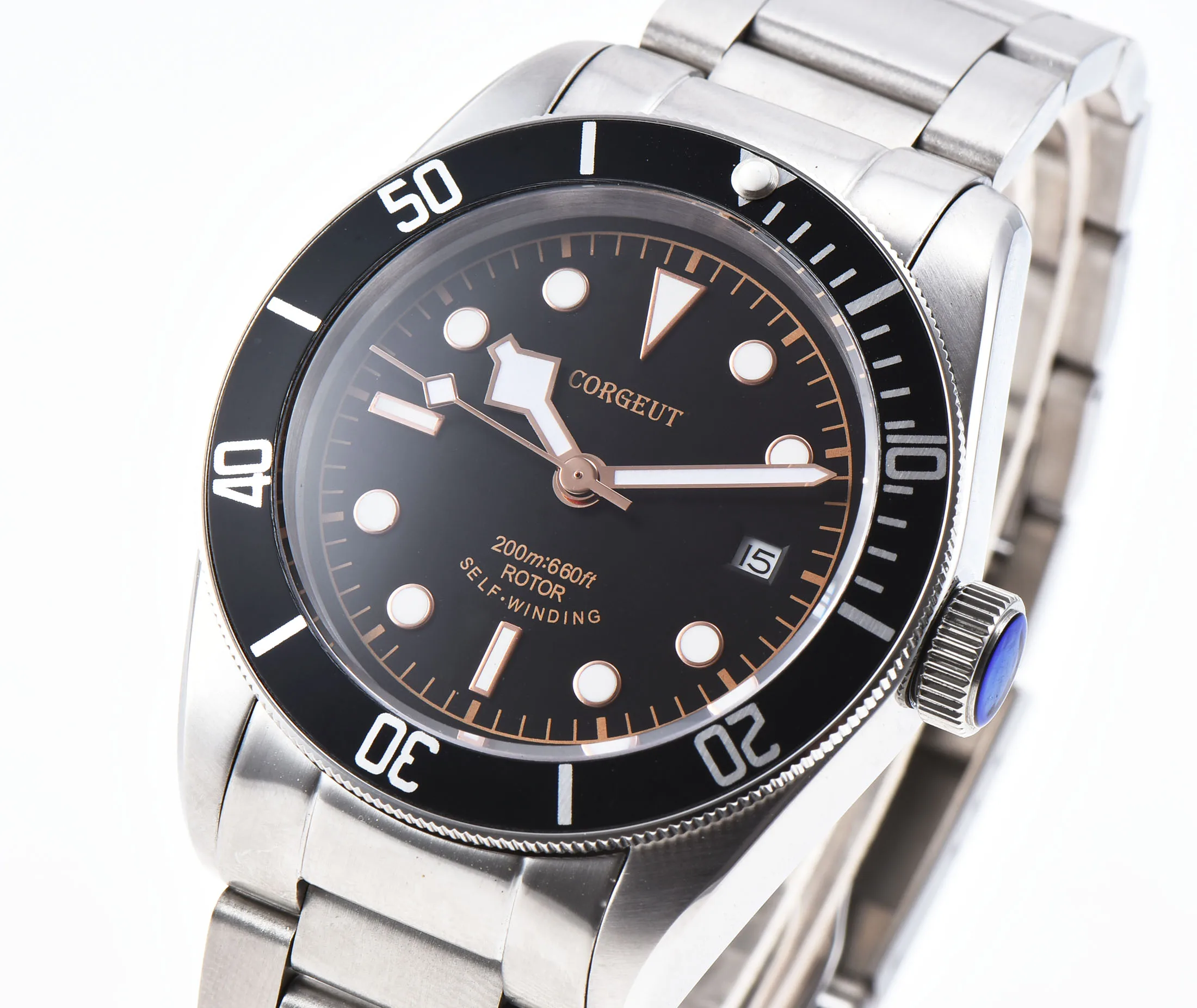Black watch 4 Модные Роскошные бренды, 41 мм, 316 сталь, ремешок, черный, однонаправленный, вращение, ободок, дата, светящийся, Move, мужские часы - Цвет: Black watch 4