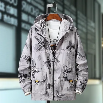 

2020 Autumn Big Size Men Coat Trend Leisure Loose Clothes Student With Cap Tooling Jacket Male Super