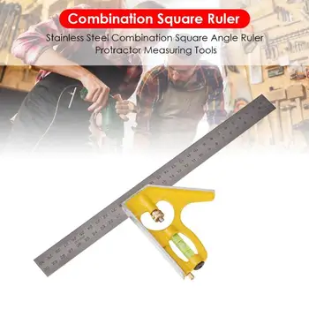 

0-180 Adjustable Combination Square Angle Ruler Square Angle Ruler Protractor Multifunctional Gauge Measuring Tools