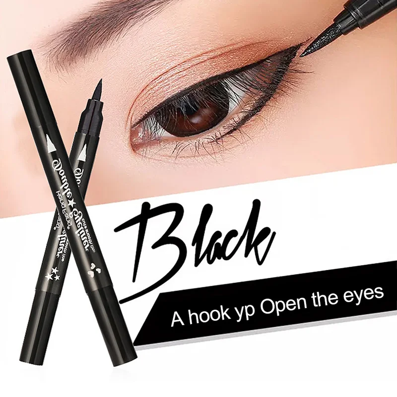4 Fancy Styles Double-headed Eyeliner Liquid Black Eyeliner Pen Star Moon Shape 2.5g Eye Make-Up Brand