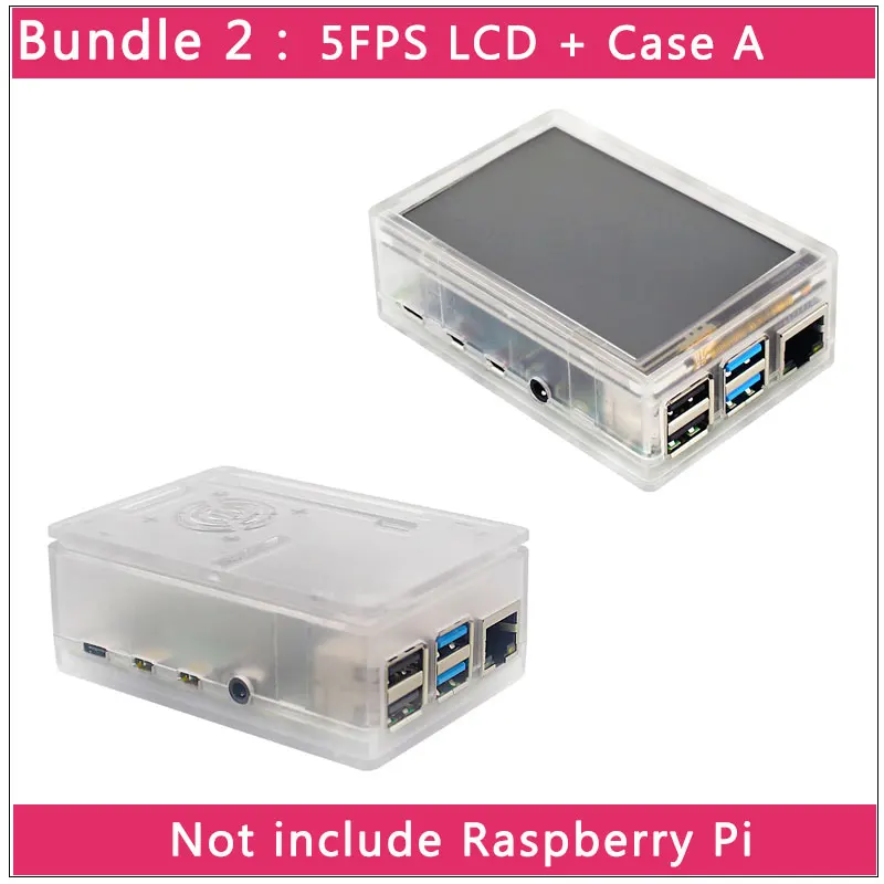 5FPS Case A 3.5 inch Raspberry Pi 4 Model B Touch Screen 50FPS 5 FPS 480*320 LCD Display+ Dual Use ABS Case Box Shell for Raspberry Pi 4 - Цвет: 5FPS Case A