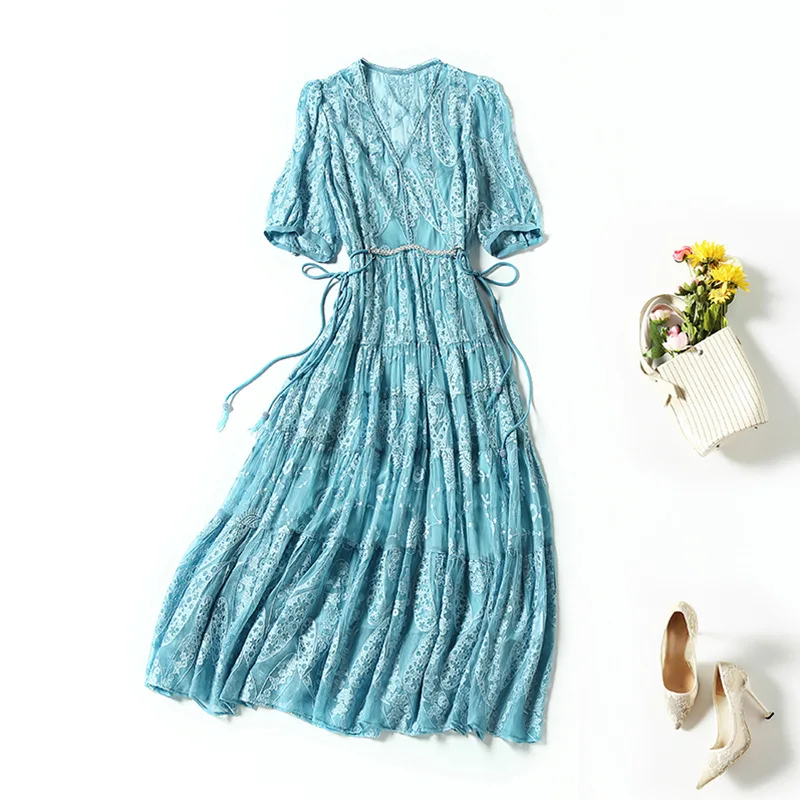 High Quality Summer Dresses For Women 2021 100 Silk White Dress Female