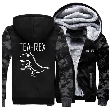 

Dinosaur Pattern Men's Winter Thick Leisure Overwear Clothing Warm Jacket Cartoon Streetwear Coats Man Fashion Outerwear