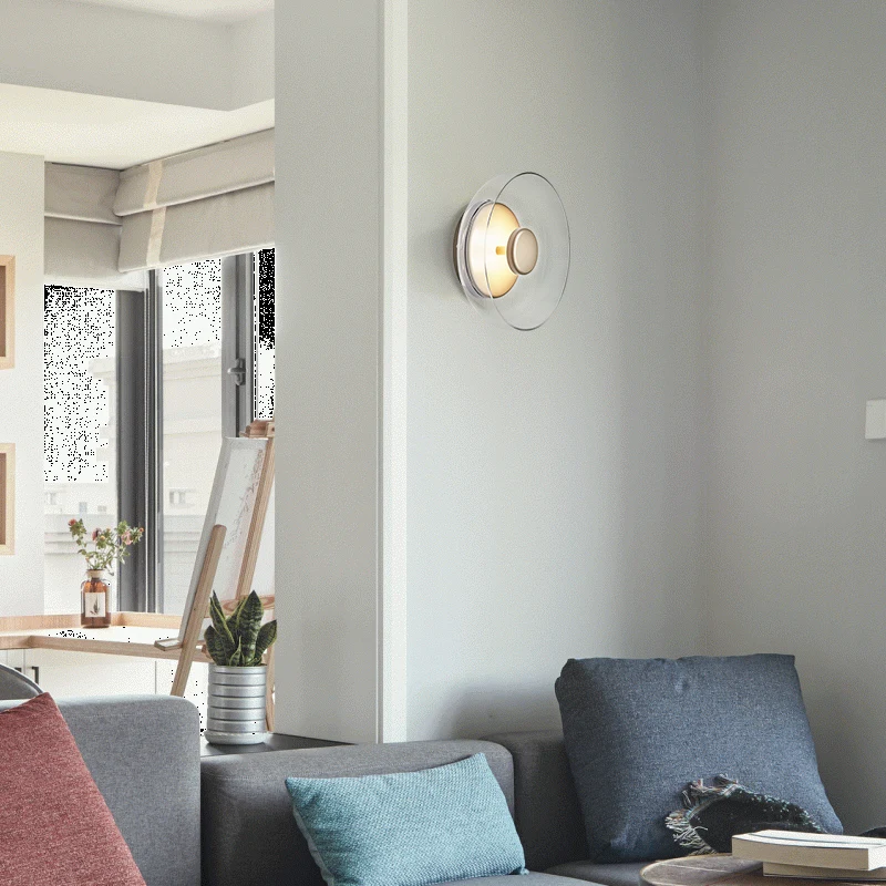 

Modern Glass Ball Wall Lamp Sconce Led Bedroom Wall Light Fixture for Home Decor Nordic Foyer Living Room Corridor Luminaire E27
