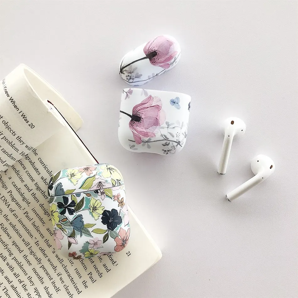 Для Air Pods 2 Чехол lLuxury масляная живопись цветок Защитный чехол для Air Pods силиконовый беспроводной Чехол для наушников чехол для AirPods