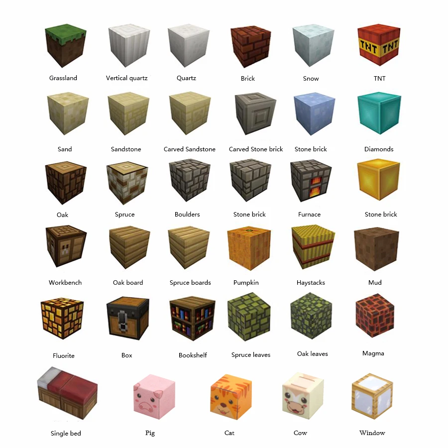 

10PCS My World Mini Magnetic Building Blocks Toys For Children Figures Bricks Models DIY Brain Plastic Toy Creator