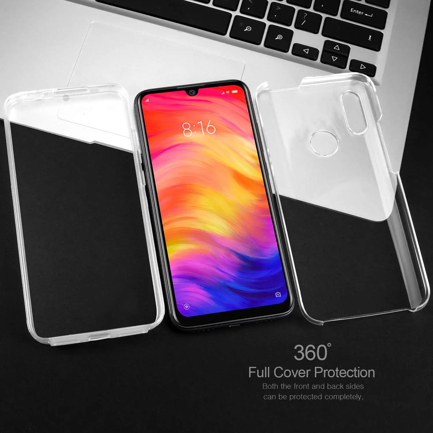 Для XiaoMi RedMi 7 RedMi7 Red Mi 7 чехол 360 градусов силиконовая Прозрачная крышка 2 в 1 Жесткий ПК задняя+ мягкая ТПУ передняя крышка