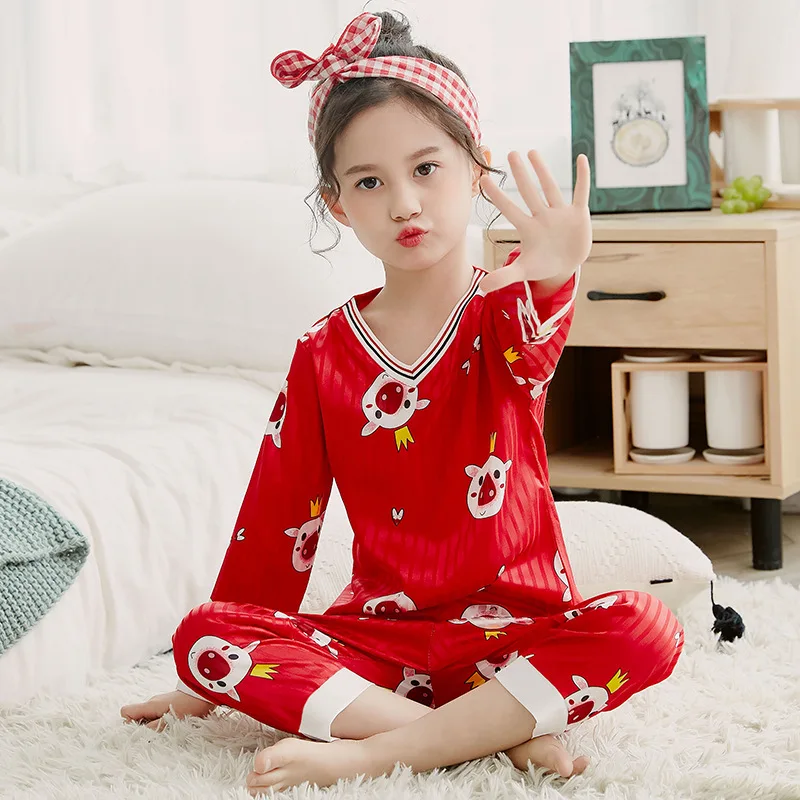 

XZ-V-neck Crown Pig Children Long Sleeve Casual Tracksuit Piece Series