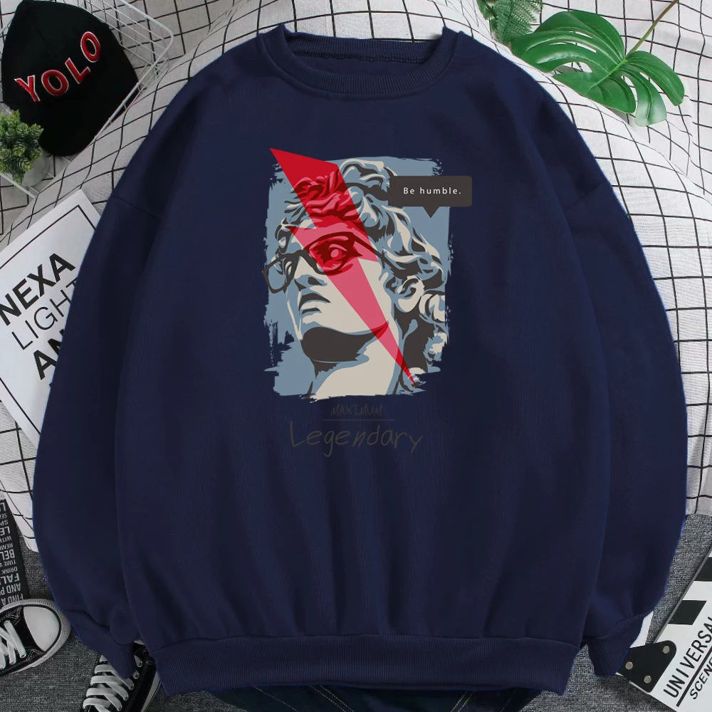 

Cool Text Lightning Sculpture Print Sweatshirt For Girls Fleece Loose Womens Pullovers Aesthetic Street Round Neck Hoody Female