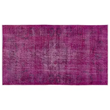 

Handmade Fuchsia Vintage Overdyed Turkish Area Rug 151x264 Cm-4'11''X8'8''