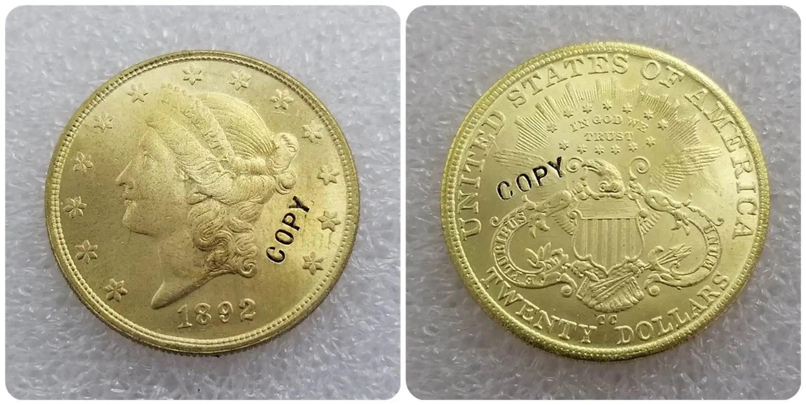 США 1878-1893$20 символ свободы, двойной Орел копии монет - Цвет: 1892CC