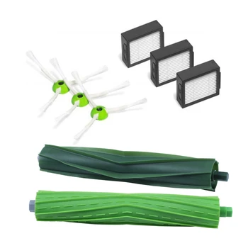 

2X Brush Roll for Roomba I7 E5 E6 I Series Robot Green & 3 x Hepa Filter+3 x Side Brush for Roomba I7 E5 E6 I Series