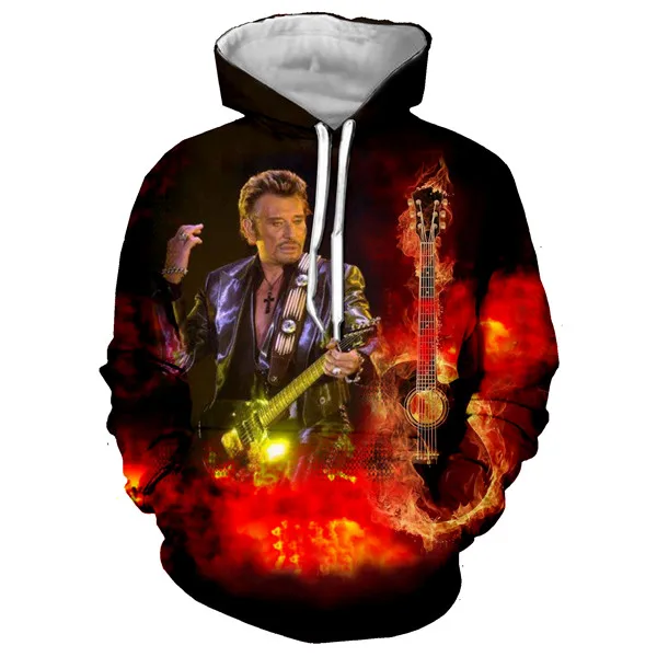 Мужская куртка с 3D принтом в стиле рок от Johnny Hallyday, Мужская толстовка в стиле хип-хоп, толстовки унисекс, осенняя уличная одежда, мужская одежда 5XL - Цвет: 08