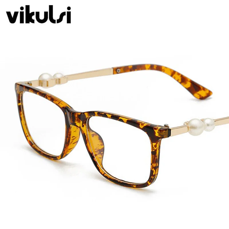 Квадратные очки дамские элементы очки с жемчугом оправа Женские Модные оптические очки плоское зеркало в раме oculos grau feminino