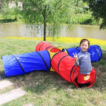 

Tent Vibrantly-colored Friendly-faced Play Tunnels Simple Folding Game Tent Garden House Children 's Toy Tent Indoor and Outdoor