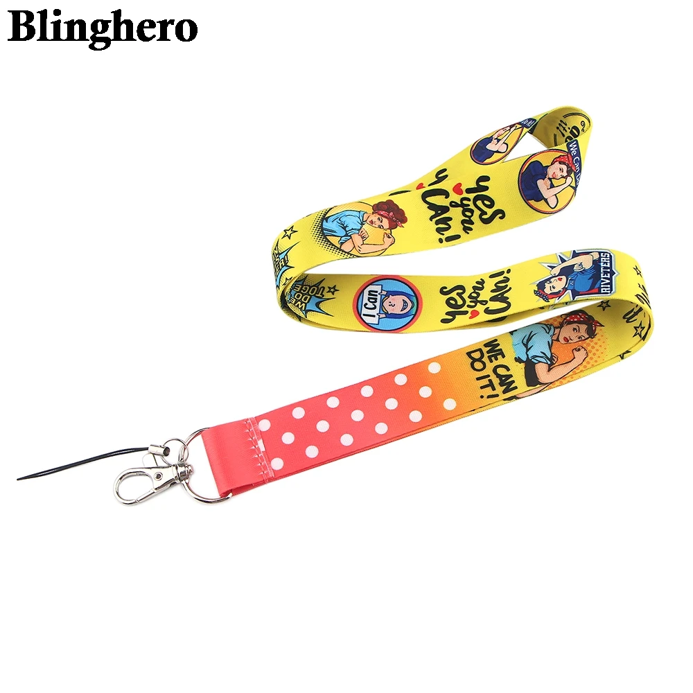 CA1513 We Can Do it Cartoon Feminism cellphone lanyard For key ID Card Gym USB badge holder DIY Hanging Rope Neck lanyards CA1513 We Can Do it Cartoon Feminism cellphone lanyard For key ID Card Gym USB badge holder DIY Hanging Rope Neck lanyards