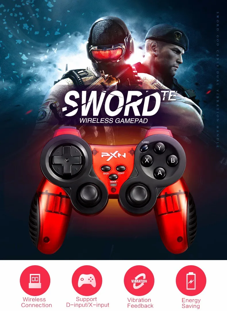 PXN-2902 продвижение игровой контроллер 2,4G беспроводной геймпад для Android смартфон планшет/ПК Windows/tv Box/PS3