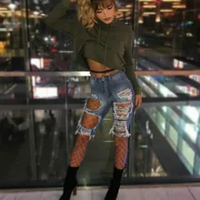 Новинка, Брендовые женские джинсовые брюки, рваные, с потертостями, узкие брюки с высокой талией, Джинсы бойфренда, до колена, летние джинсы