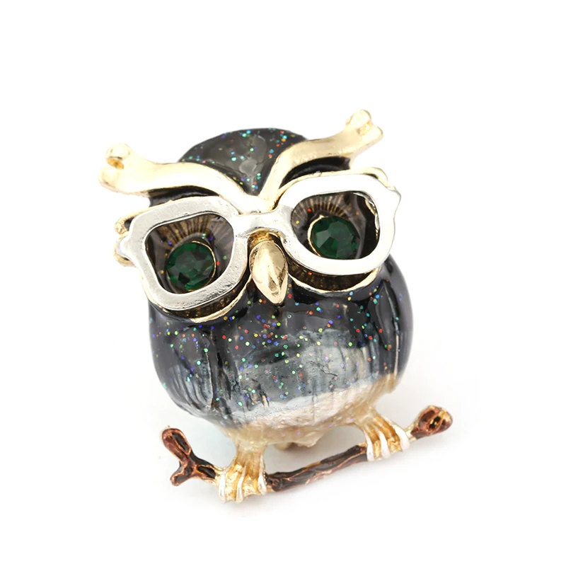 H350157X滴油猫头鹰带珍珠胸针 (6)