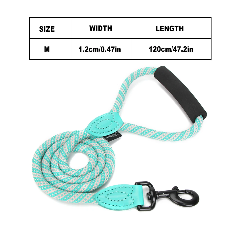 Green White Leash 120 см поводок для собак веревка товары для домашних животных для собак светоотражающий пояс для поводка ошейник поводок аксессуары для собак Щенок Correa para perro - Цвет: Green White Leash