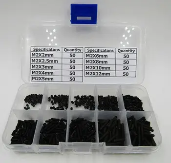 

M2 Allen Hex Socket Grub Screws Assortment Kit 450 pcs