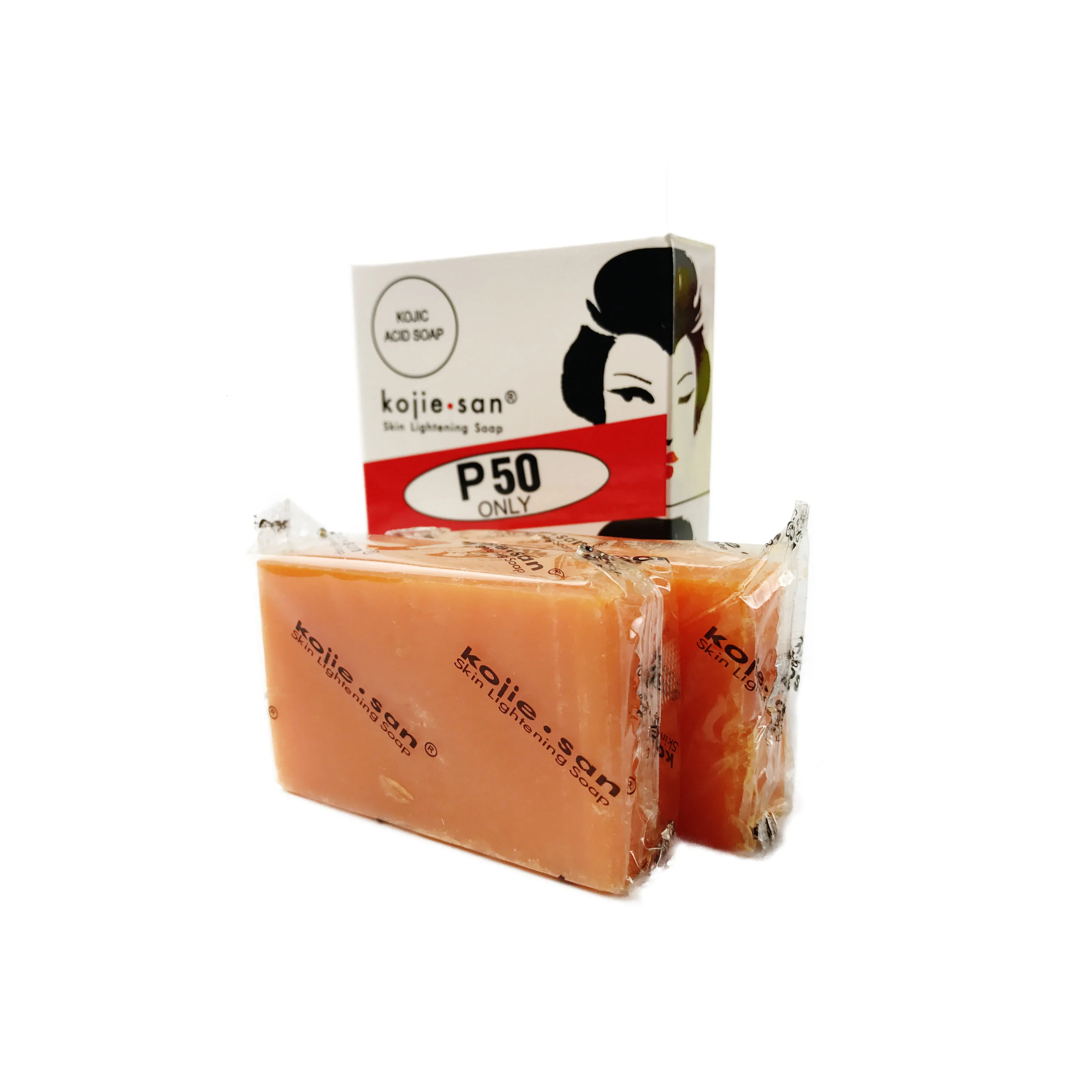 1box2pcs Kojie San Отбеливающее мыло ручной работы светящееся мыло для кожи Отбеливающее Kojic кислота глицериновое мыло Глубокая чистка осветляющая кожа