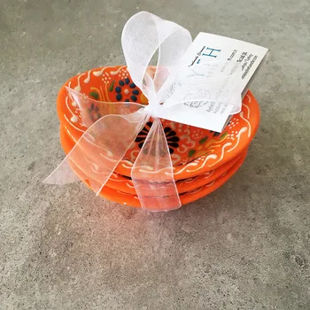 

Tableworks Handmade Ceramic 11cm Gondola Bowl 3'lü Set-Lace (Orange/Red)
