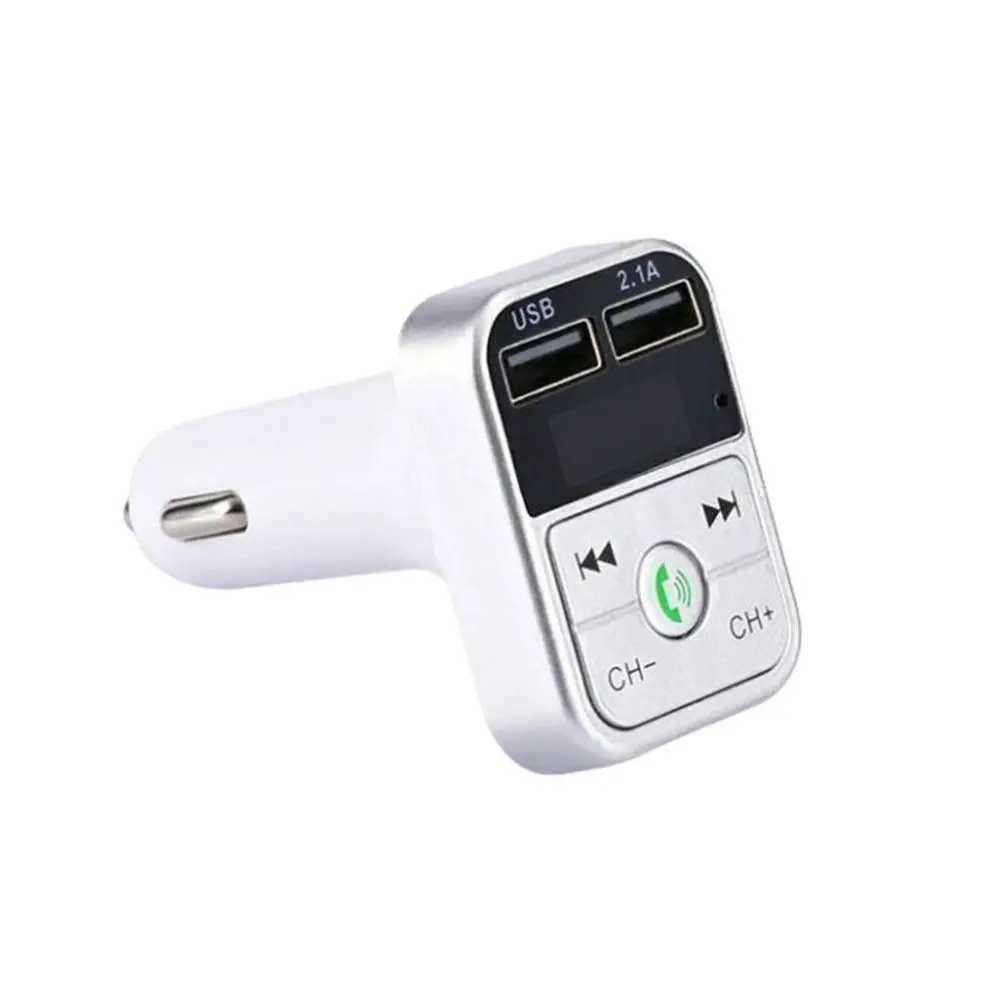 Автомобильный Bluetooth fm-передатчик, беспроводная гарнитура, аудио приемник, авто MP3 плеер, 2.1A, двойной USB, быстрое зарядное устройство, автомобильные аксессуары - Название цвета: silver