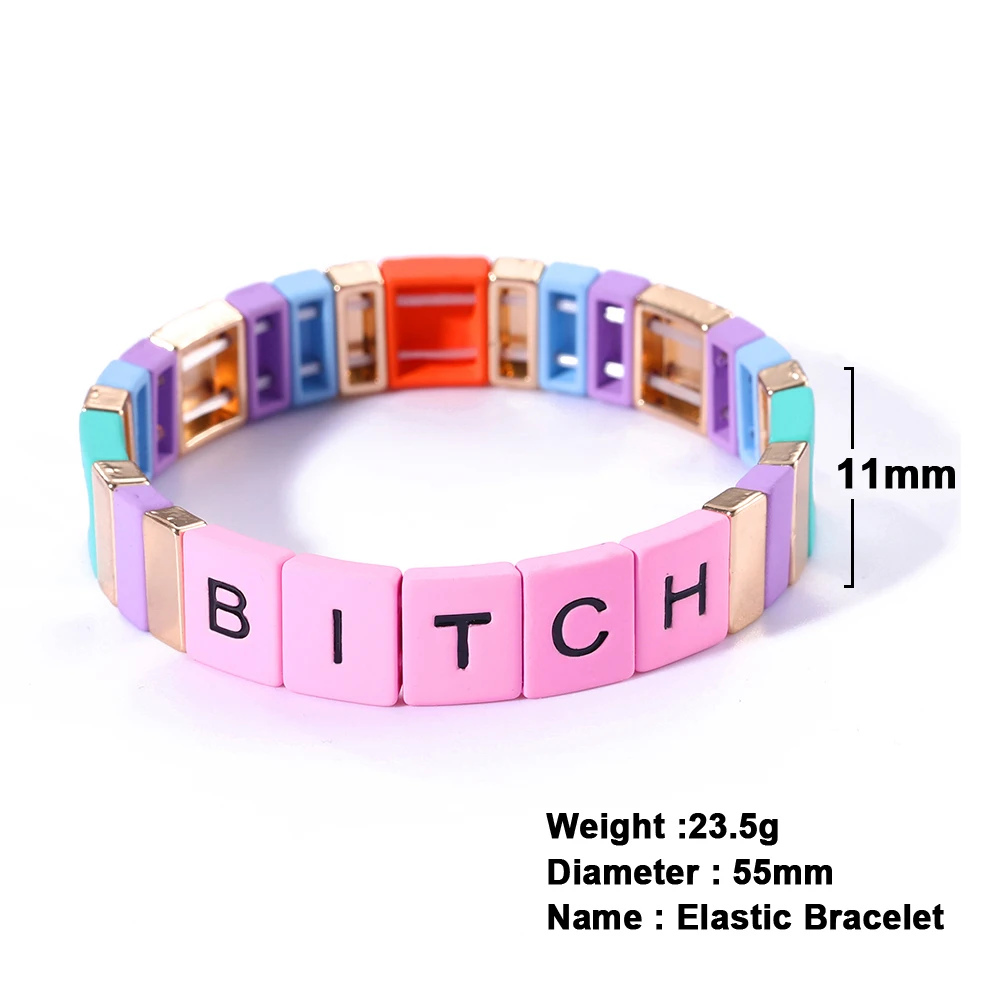 Браслет Skyrim Tile Rainbow Stackable в богемном стиле, эластичный браслет Miyuli Tila, браслеты, ювелирное изделие, подарок для женщин