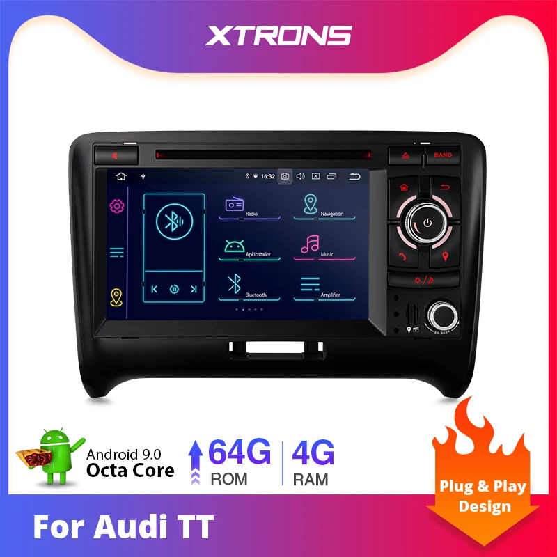 XTRONS Android 9,0 PX5 Восьмиядерный gps Навигатор Радио автомобильный dvd-плеер OBD для Audi TT MK2 8J 2006 2007 2008 2009 2010 2011 2012