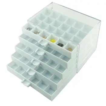 

120 Grids Transparent Nail Art Box Empty Pill Pullable Case Storage Contain