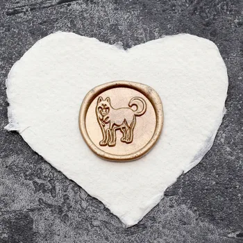 

Husky dog design logo stamp,Antique stamps Decor pet gift vintage wax stamps ,envelopes decorate Invitation wax sealing gifts