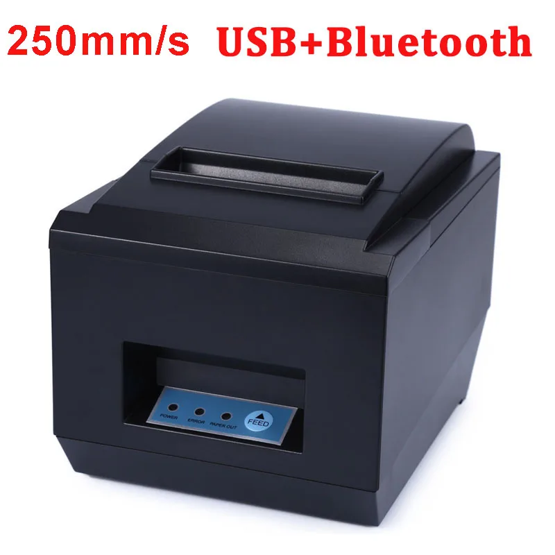 8250 USB Bluetooth 80 мм Термальный чековый принтер Pos принтер с автоматическим резаком USB Ethernet Bluetooth порт для кухни ресторана 260 мм/сек - Цвет: 8250 USB Bluetooth