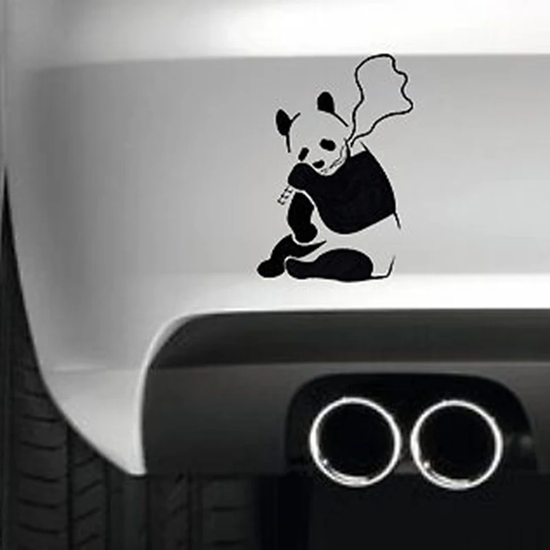 

13.9*9.5cm SMOKING PANDA CAR BUMPER STICKER Funny Car Window Bumper Novelty JDM Drift Vinyl Decal Sticker