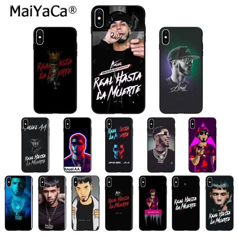 MaiYaCa Anuel AA Рэппер черный ТПУ мягкий чехол для телефона Apple iPhone 8 7 6 6S Plus X XS MAX 5 5S SE XR |
