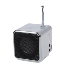 Продвижение-TD-V26 портативный мини цифровой динамик с Micro SD/TF/USB/FM-серебро-с 1 usb-кабелем и 1 аудиокабелем