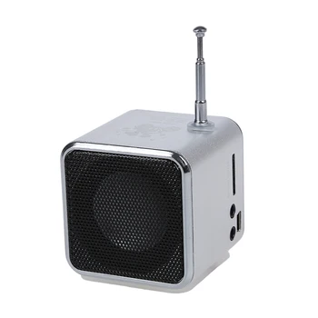 

Promotion--TD-V26 Portable Mini Digital Speaker with Micro SD / TF / USB /FM - Silver--with 1 USB Cable and 1 Audio Cable