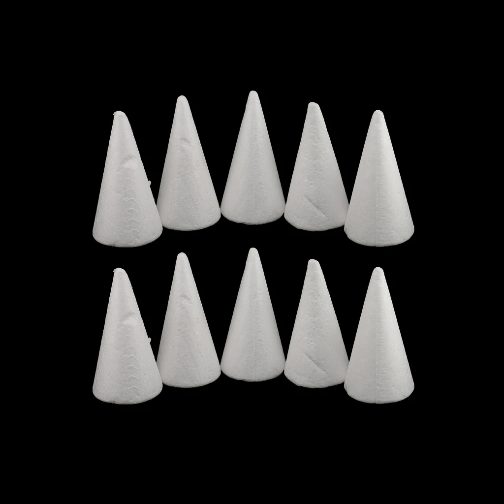 10pcs 10cm Cone Shape Styrofoam Doll Ornaments For Party Decor DIY Kid Craft