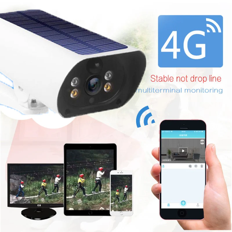 4G HD 1080P Solar Powered IP Camera Wireless GSM SIM Card Outdoor Security CCTV Camera with Solar Charging Motion Detection Y9