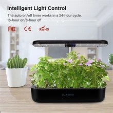 Luxbird Hydrocultuur Teeltsysteem Indoor Automatische Kieming Tuin Planter Met Led Licht Groeien Kruid Starter Kwekerij Potten