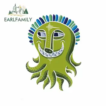 

EARLFAMILY 13cm x 9.6cm for Cool Cartoon Crazy Smiling Green Monster Car Stickers and Decals Fashion Fine Waterproof Decoration