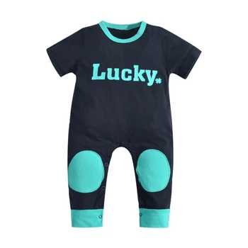 

2019 Infant Baby Letter Print Short Sleeve Rompers Kids Girls Boys Jumpsuit Coverall Newborn Clothes