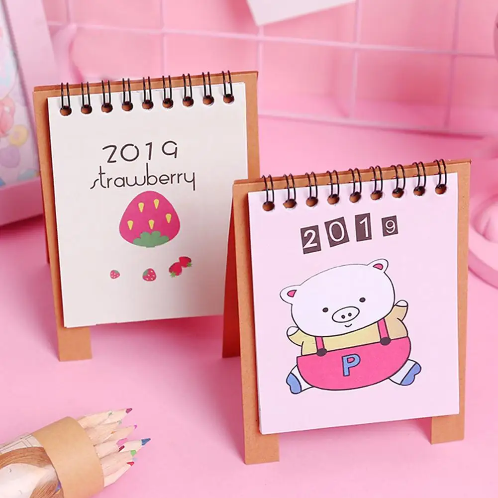 

2019 Calendar Pig Fruit Cherry Blossom Memo Pad Notepad Girls Gift Stationery