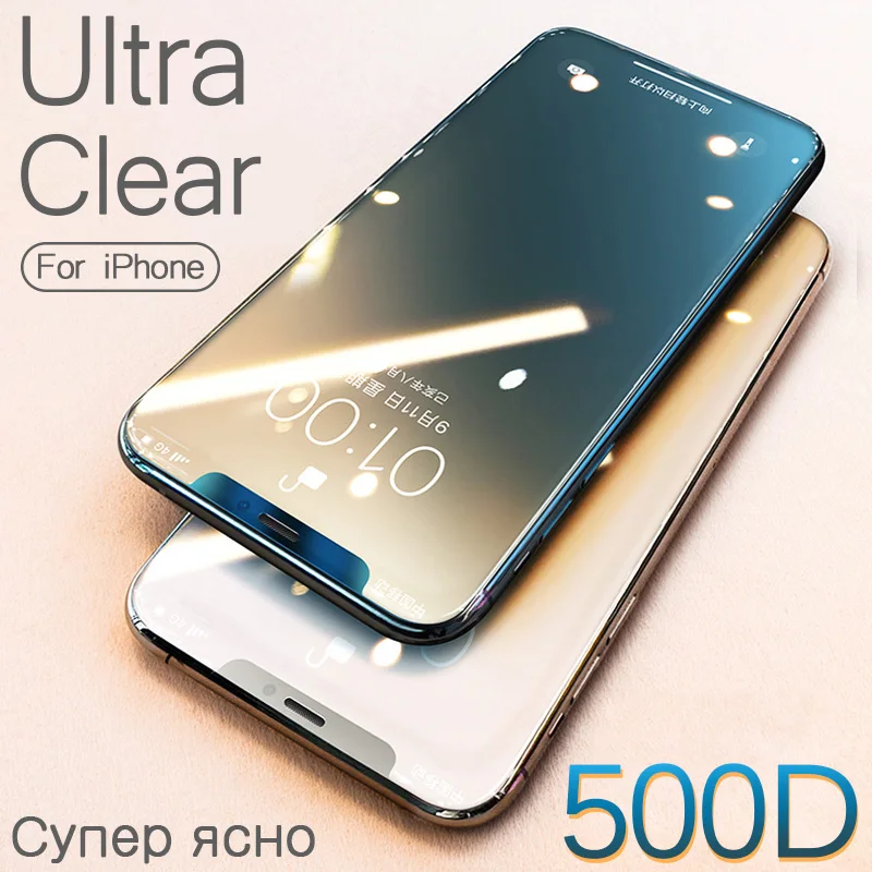 500D Защитное стекло для iPhone 11 Pro X XS MAX 11 стекло полное покрытие iPhone 11 Pro Max XR защита экрана закаленное стекло